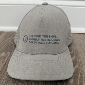 Vuori Water Tech Hat SnapBack Mesh Trucker Men's Grey Adjustable Performance